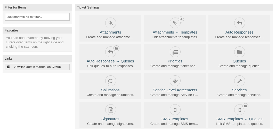 Administrator Interface