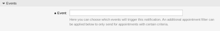 Appointment Notification Settings - Events