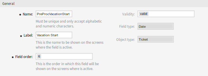 Edit Dynamic Field Screen