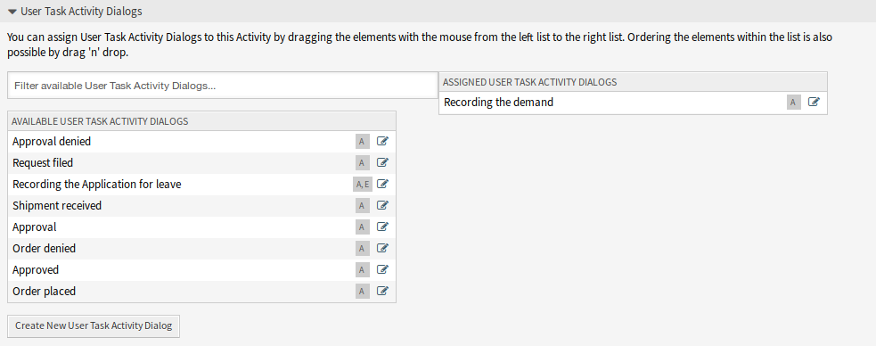 Book Ordering - Assign User Task Activity Dialog