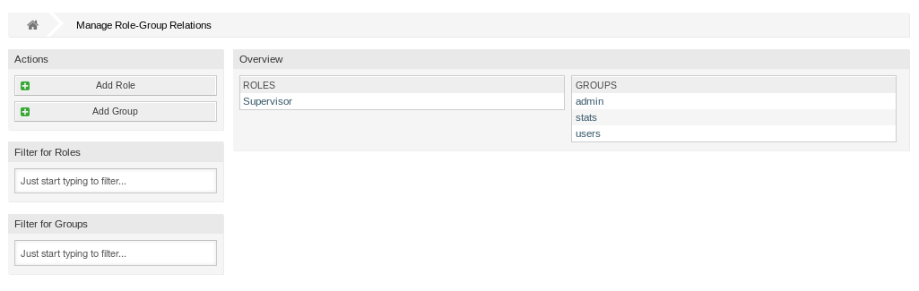 Manage Role-Group Relations