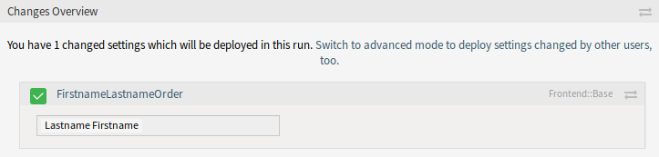 System Configuration - Setting Changes