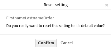 System Configuration - Reset Setting