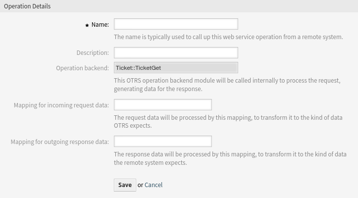 Add Web Service Operation Screen