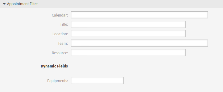 Appointment Filter Section