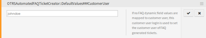 System Configuration – Default Value