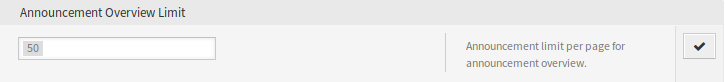 Announcement Overview Limit Widget