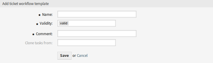 Add Ticket Workflow Template Screen