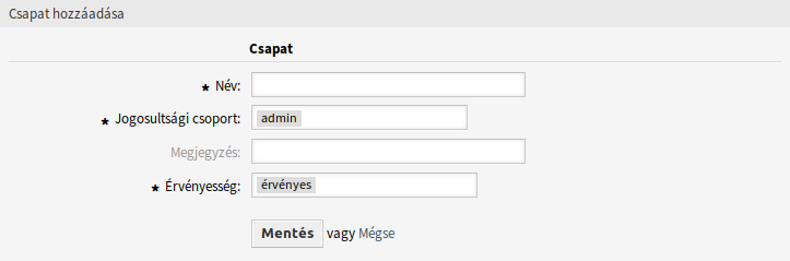 Add Team Screen