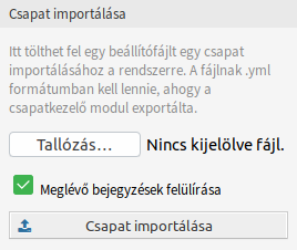 Team Import Widget