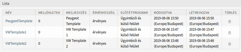 Delete Dynamic Ticket Template Screen