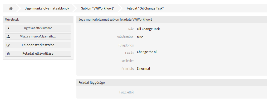 Ticket Workflow Task Details Screen