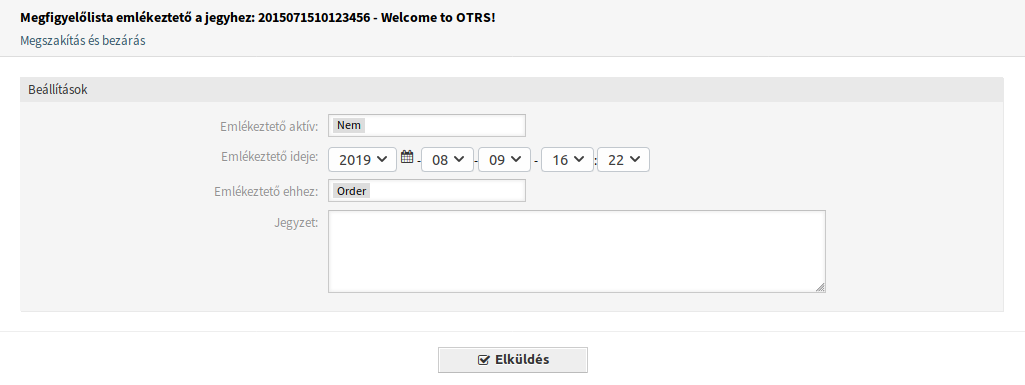 Ticket Watchlist Reminder Screen