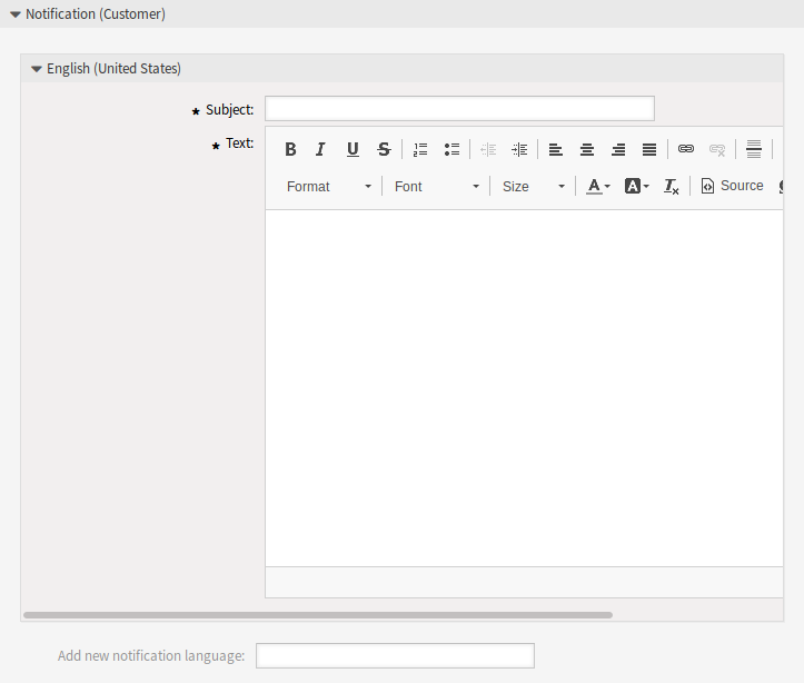 ITSM Change Notification Settings - Notification for Customers