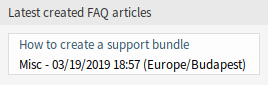 Latest Created FAQ Articles Widget
