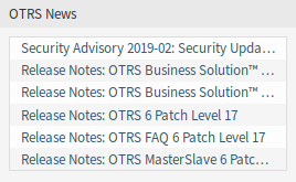 OTRS News Widget