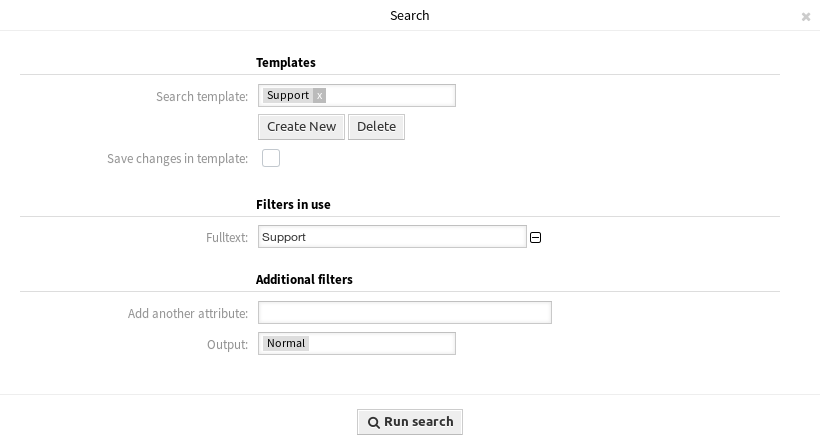 Search Templates Dialog